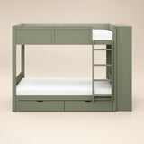 Flair Ruby Wooden Bunk Bed with Storage Green