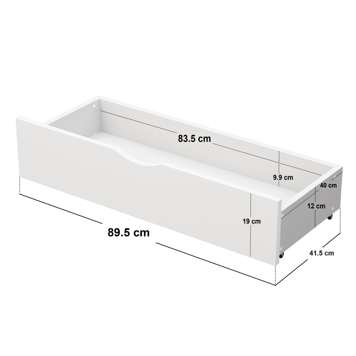 Flair Ruby Wooden Bunk Bed with Storage White