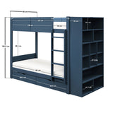 Flair Ruby Wooden Bunk Bed with Storage Blue