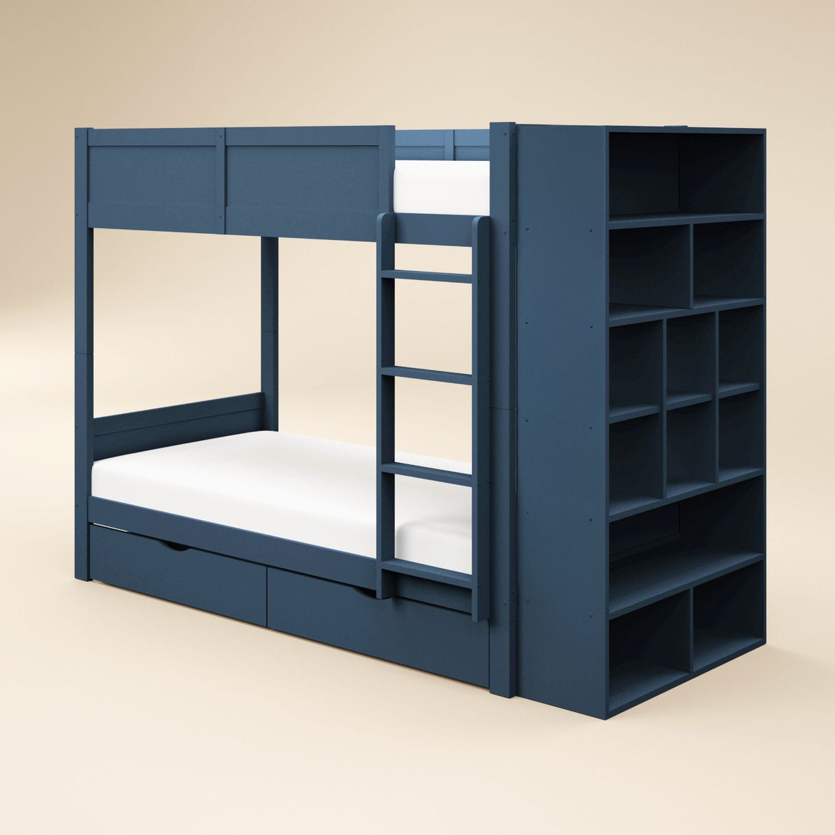 Flair Ruby Wooden Bunk Bed with Storage Blue