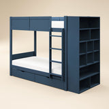 Flair Ruby Wooden Bunk Bed with Storage Blue
