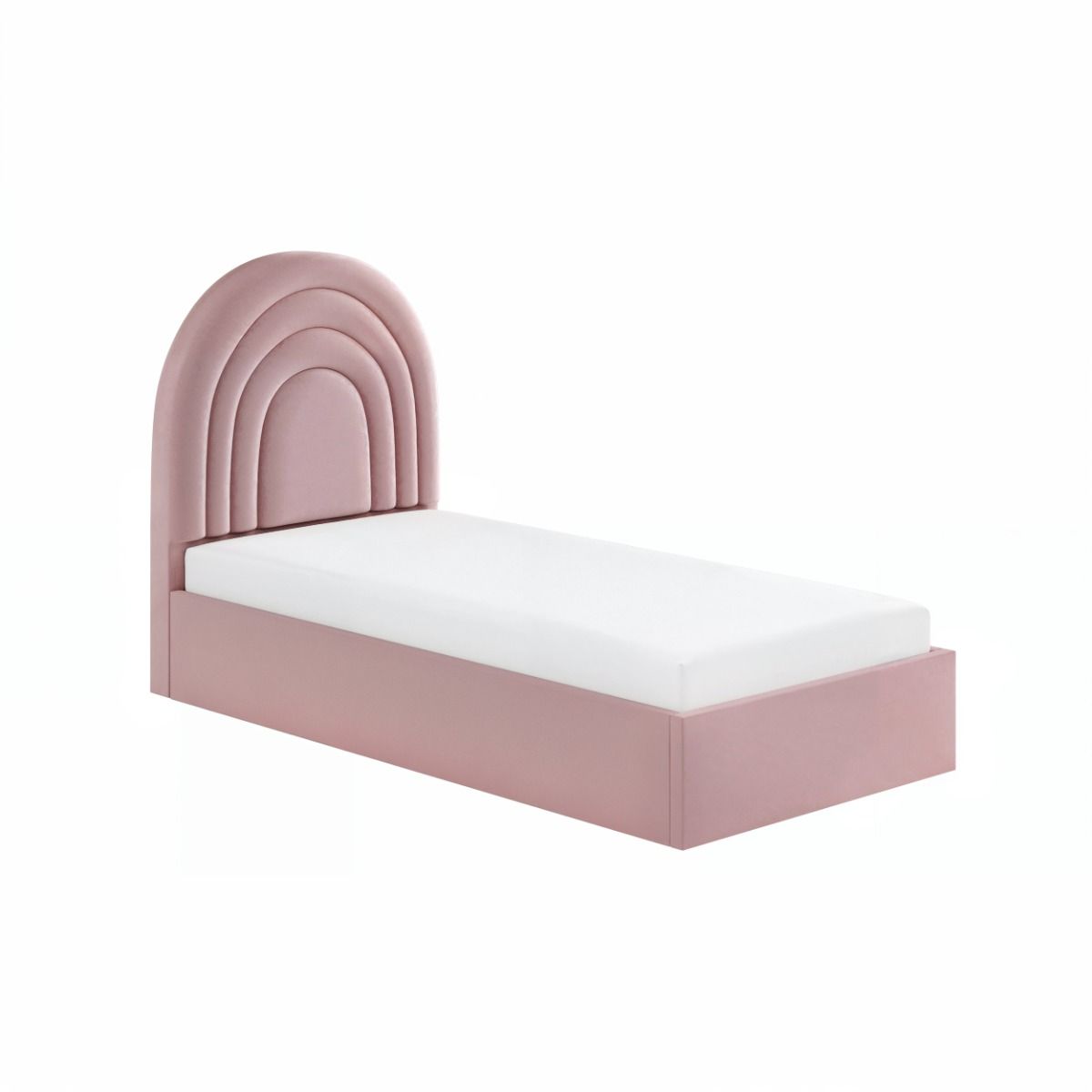 Flair Ava Single Ottoman Bed Pink Velvet