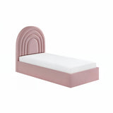 Flair Ava Single Ottoman Bed Pink Velvet