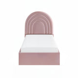 Flair Ava Single Ottoman Bed Pink Velvet