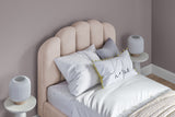 Flair Scallop Single Velvet Bed Frame Frame Pink