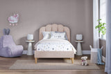 Flair Scallop Single Velvet Bed Frame Frame Pink