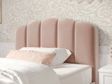 Flair Scallop Single Velvet Bed Frame Frame Pink