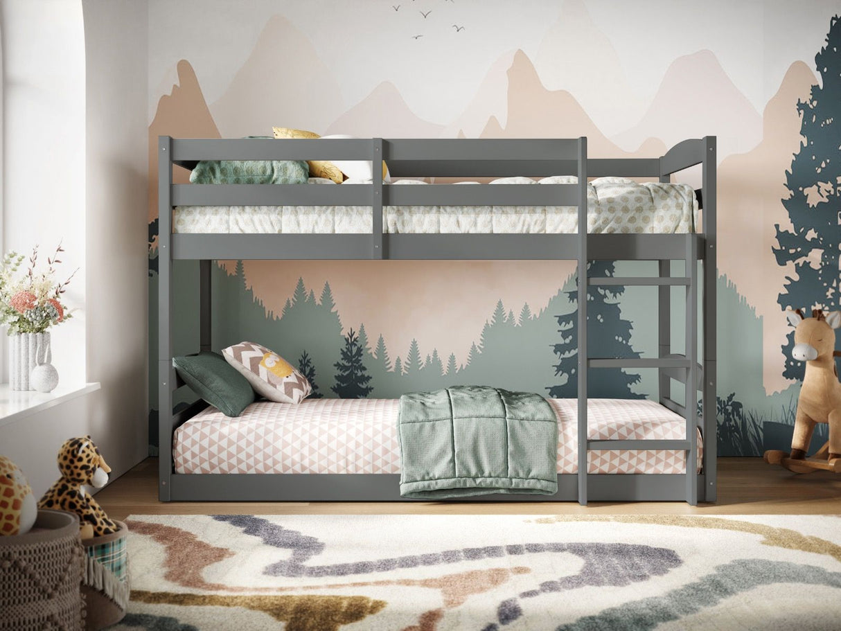 Flair Shasha Low Shorty Wooden Detachable Bunk Bed Grey