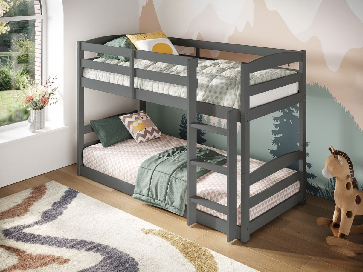 Flair Shasha Low Shorty Wooden Detachable Bunk Bed Grey