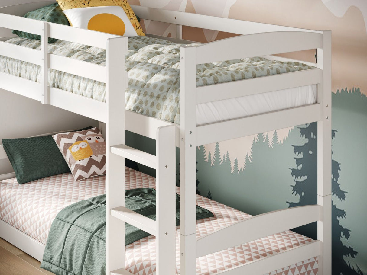 Flair Shasha Low Shorty Wooden Detachable Bunk Bed White