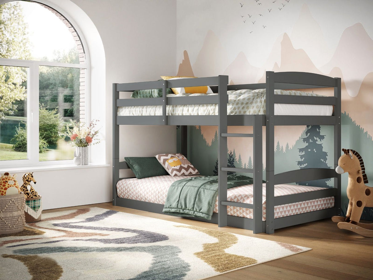 Flair Shasha Low Wooden Detachable Bunk Bed Grey