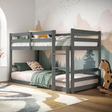 Flair Shasha Low Wooden Detachable Bunk Bed Grey