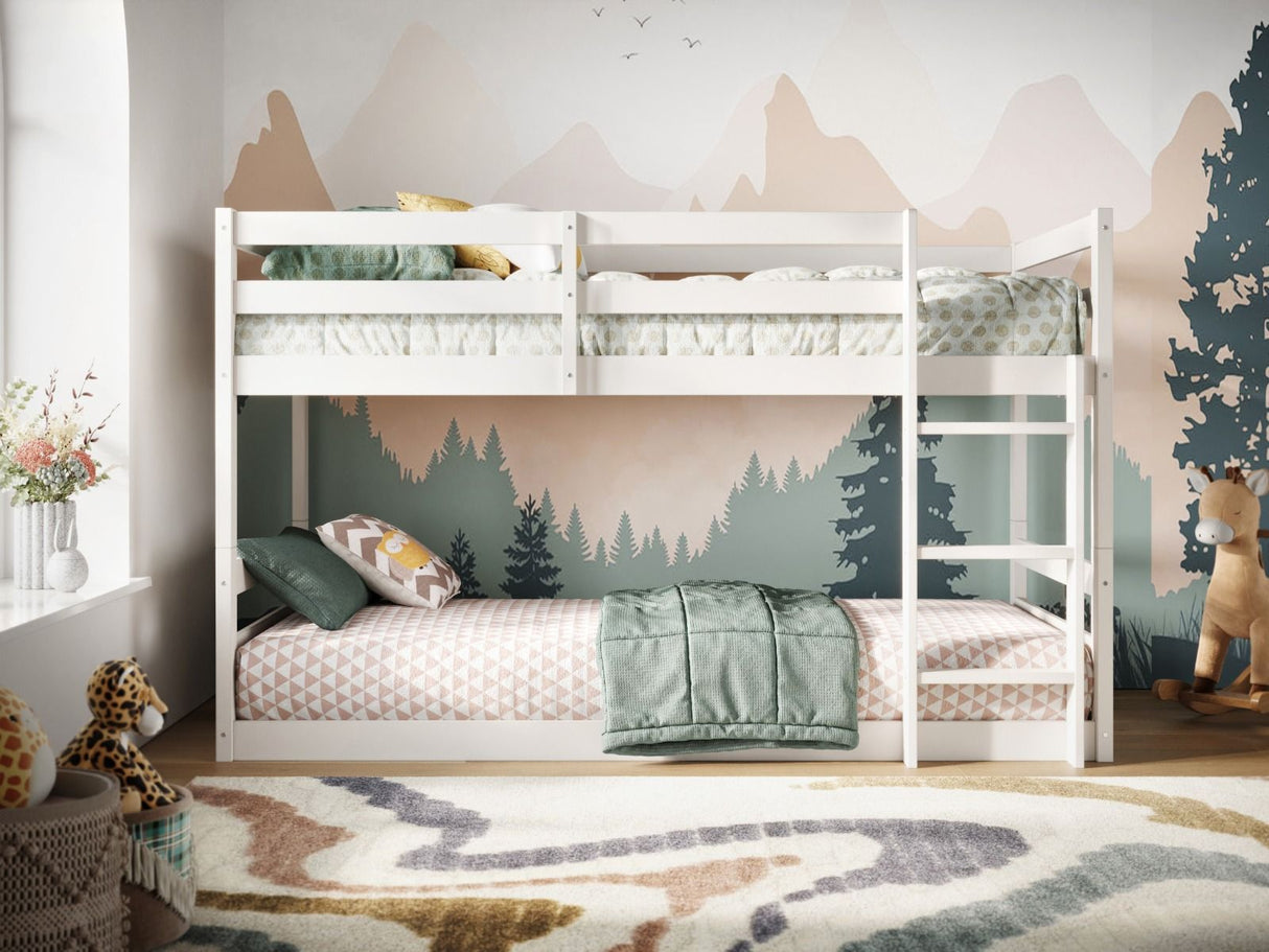 Flair Shasha Low Wooden Detachable Bunk Bed White