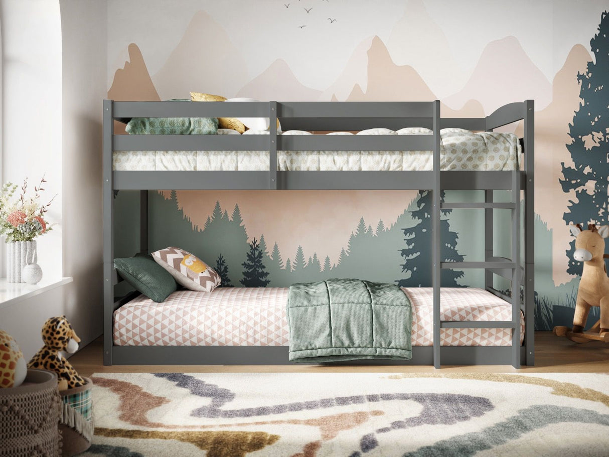 Flair Shasha Low Wooden Detachable Bunk Bed Grey