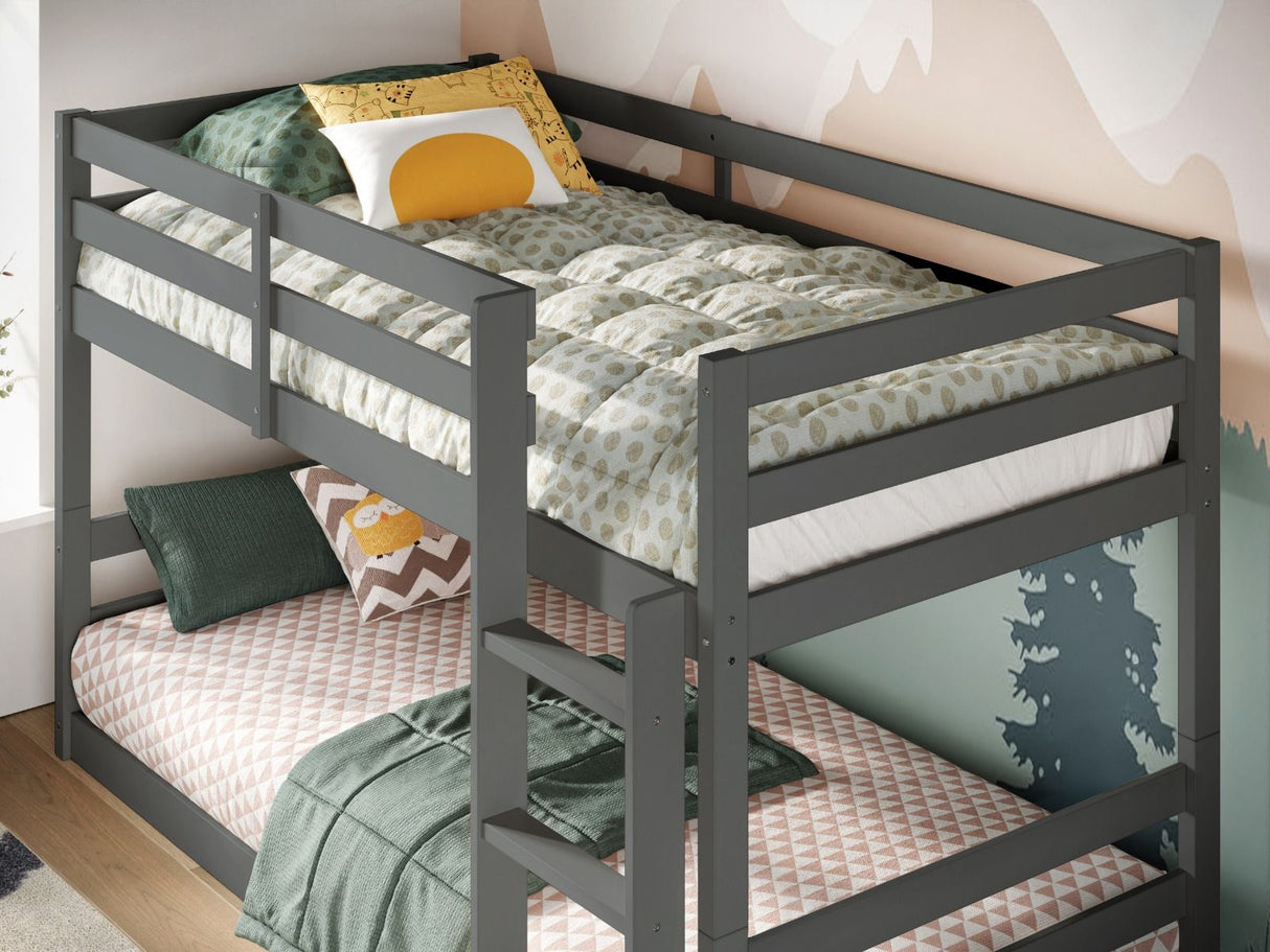 Flair Shasha Low Wooden Detachable Bunk Bed Grey