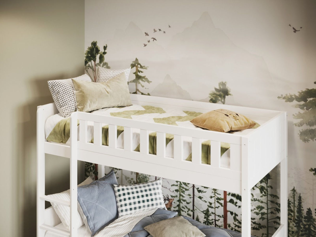 Flair Bea Shorty Wooden Bunk Bed with Trundle-White