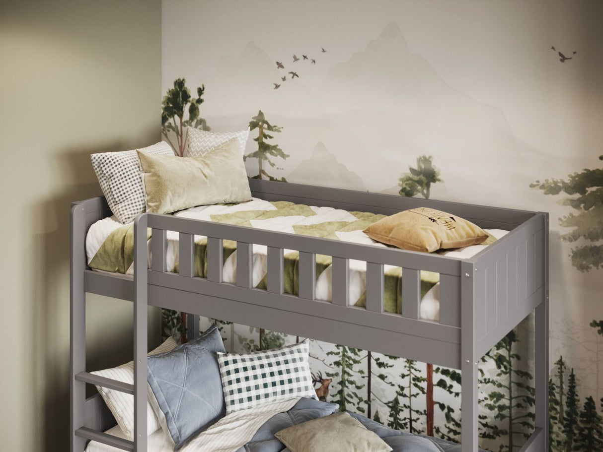 Flair Bea Shorty Wooden Bunk Bed with Trundle-Grey