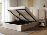 SOLACE+CO Sienna Hotel Ottoman Bed Cream Velvet Double