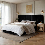 SOLACE+CO Sienna Hotel Ottoman Bed Black Velvet Double