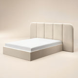 SOLACE+CO Sienna Hotel Ottoman Bed Cream Velvet Kingsize
