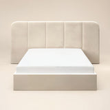 SOLACE+CO Sienna Hotel Ottoman Bed Cream Velvet Kingsize