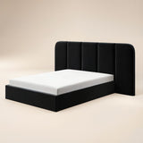 SOLACE+CO Sienna Hotel Ottoman Bed Black Velvet Kingsize