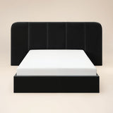 SOLACE+CO Sienna Hotel Ottoman Bed Black Velvet Double