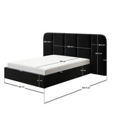 SOLACE+CO Sienna Hotel Ottoman Bed Black Velvet Kingsize