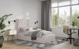 Flair Milan Single Velvet Ottoman Bed Pink