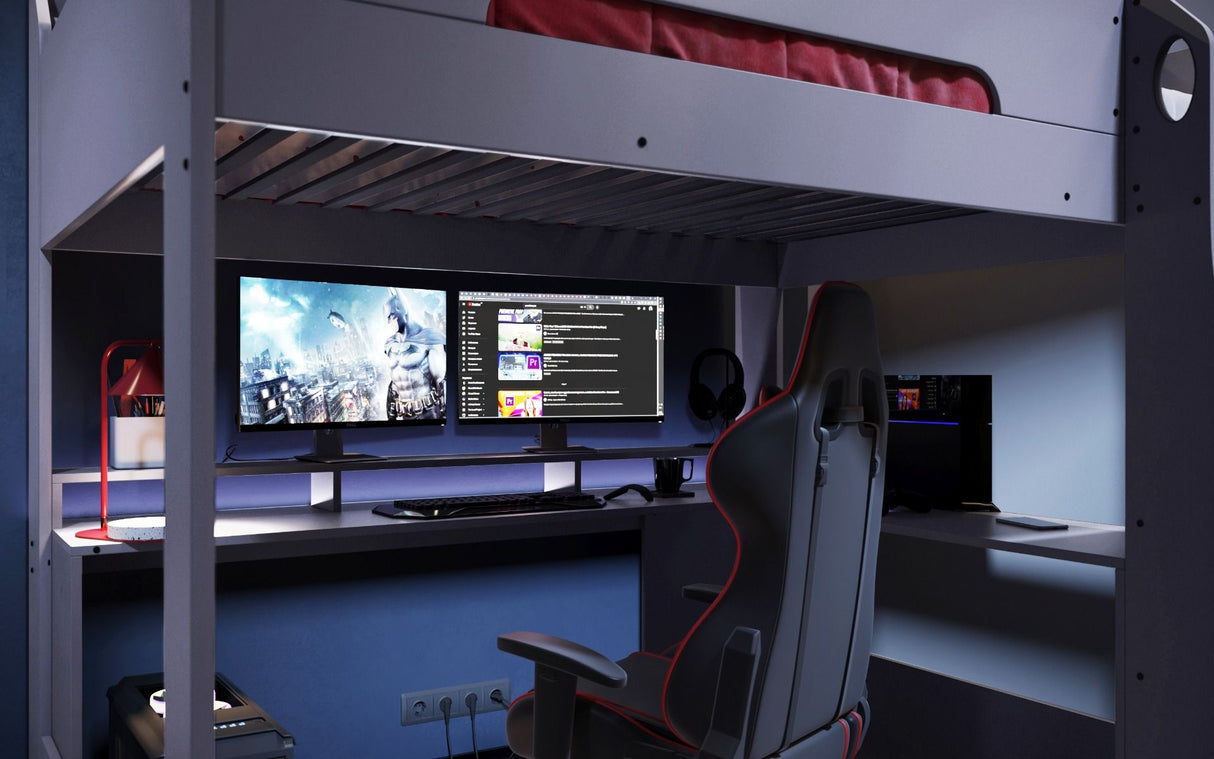 Flair Skyhigh Small Double Gaming High Sleeper Anthracite