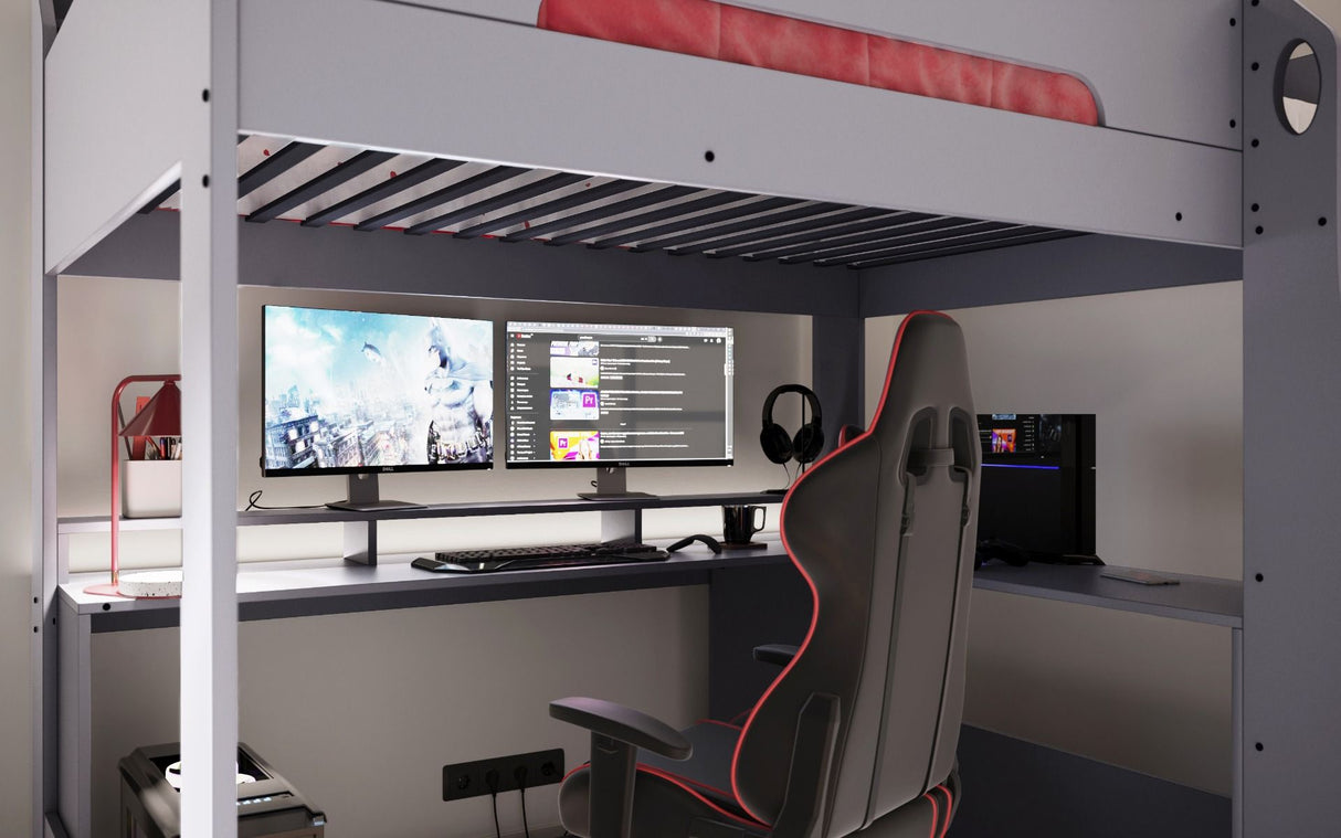 Flair Skyhigh Small Double Gaming High Sleeper Anthracite