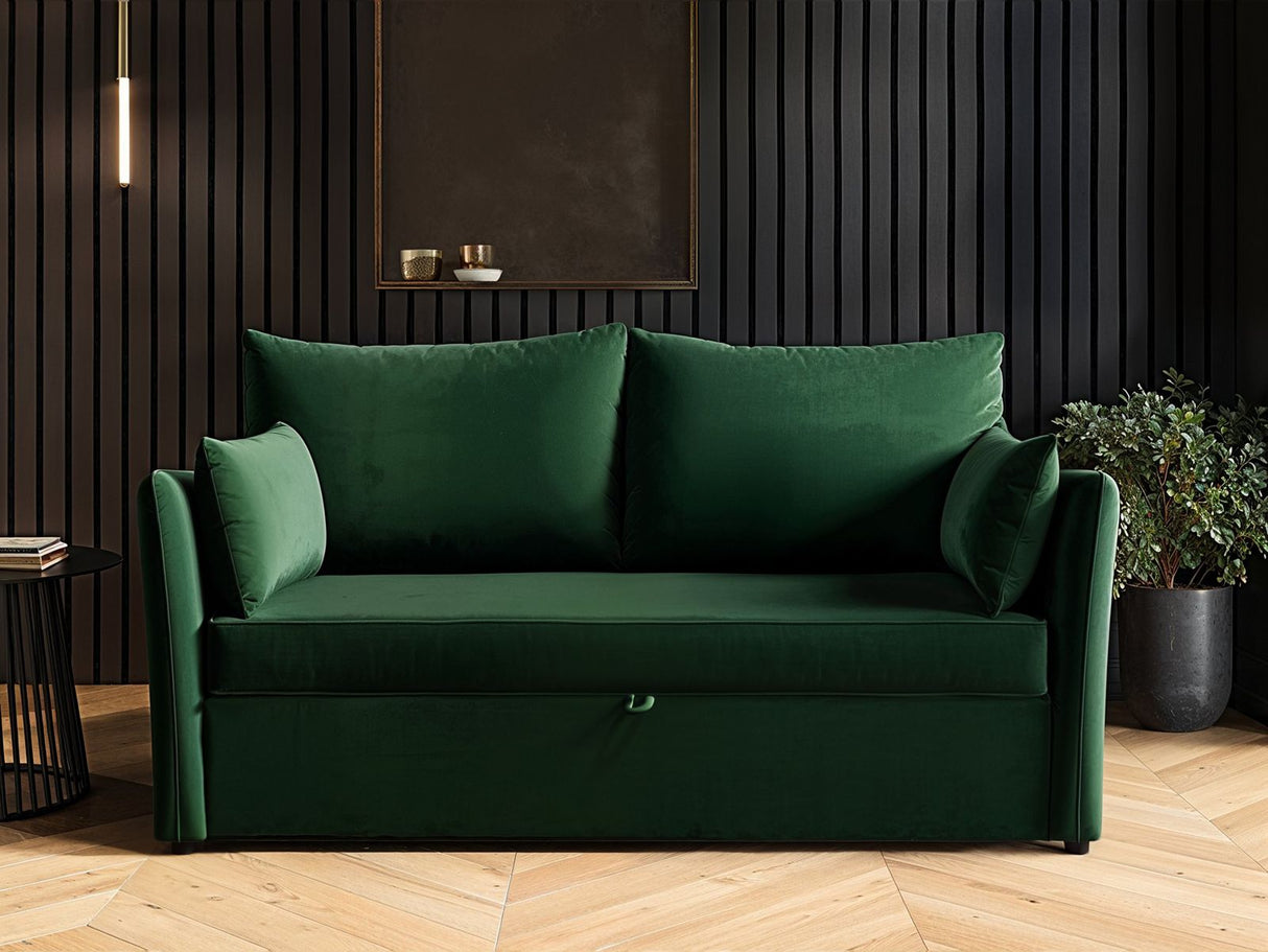 SOLACE+CO Skyler 2 Seater Sofa Bed Bottle Green Velvet