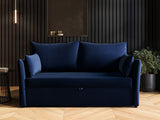 SOLACE+CO Skyler 2 Seater Sofa Bed Navy Velvet