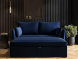SOLACE+CO Skyler 2 Seater Sofa Bed Navy Velvet