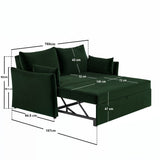 SOLACE+CO Skyler 2 Seater Sofa Bed Bottle Green Velvet