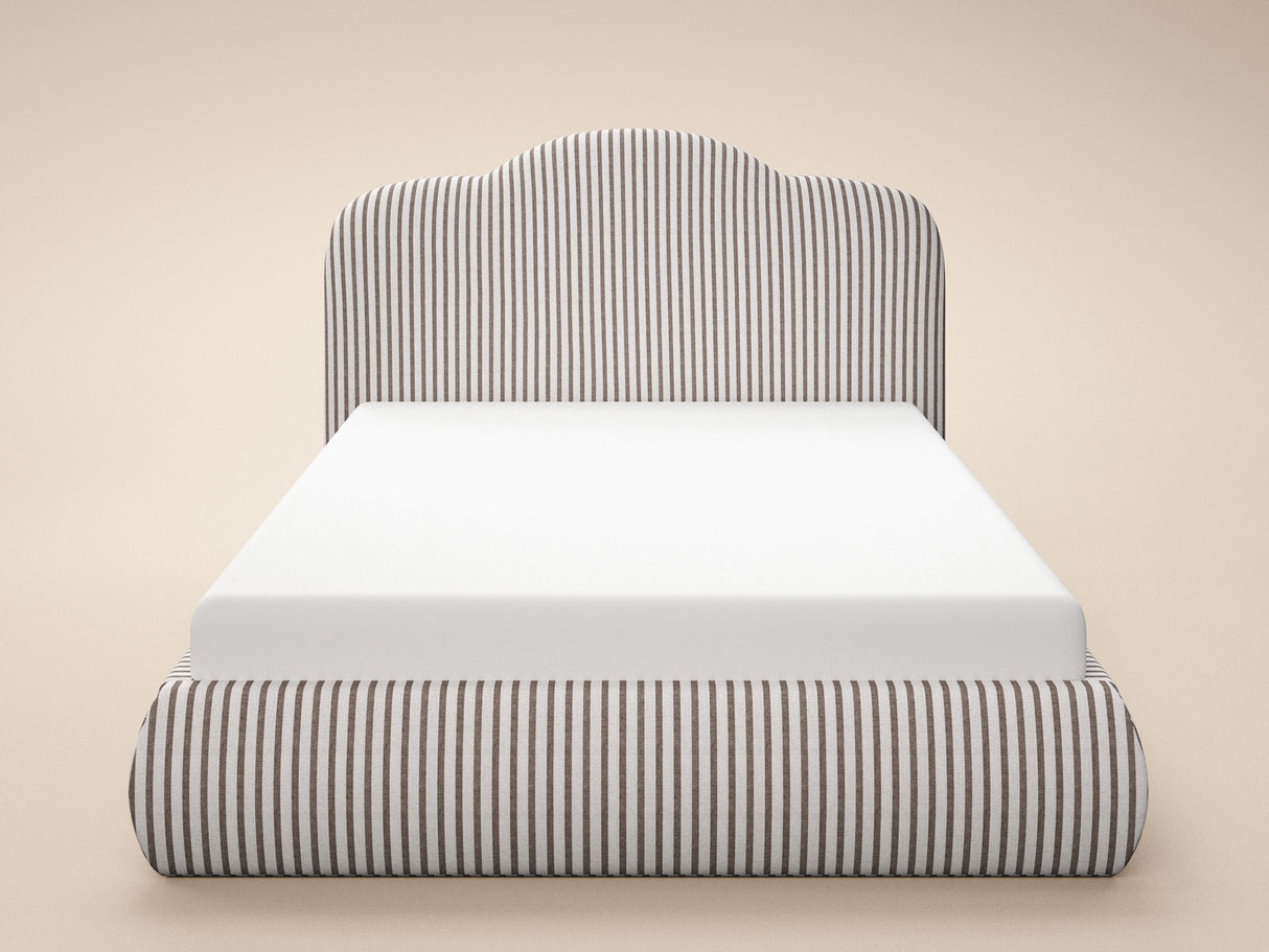 SOLACE+CO Skylynn Cloud Ottoman Bed Brown Striped-Double