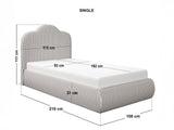 SOLACE+CO Skylynn Cloud Ottoman Single Bed Brown Striped