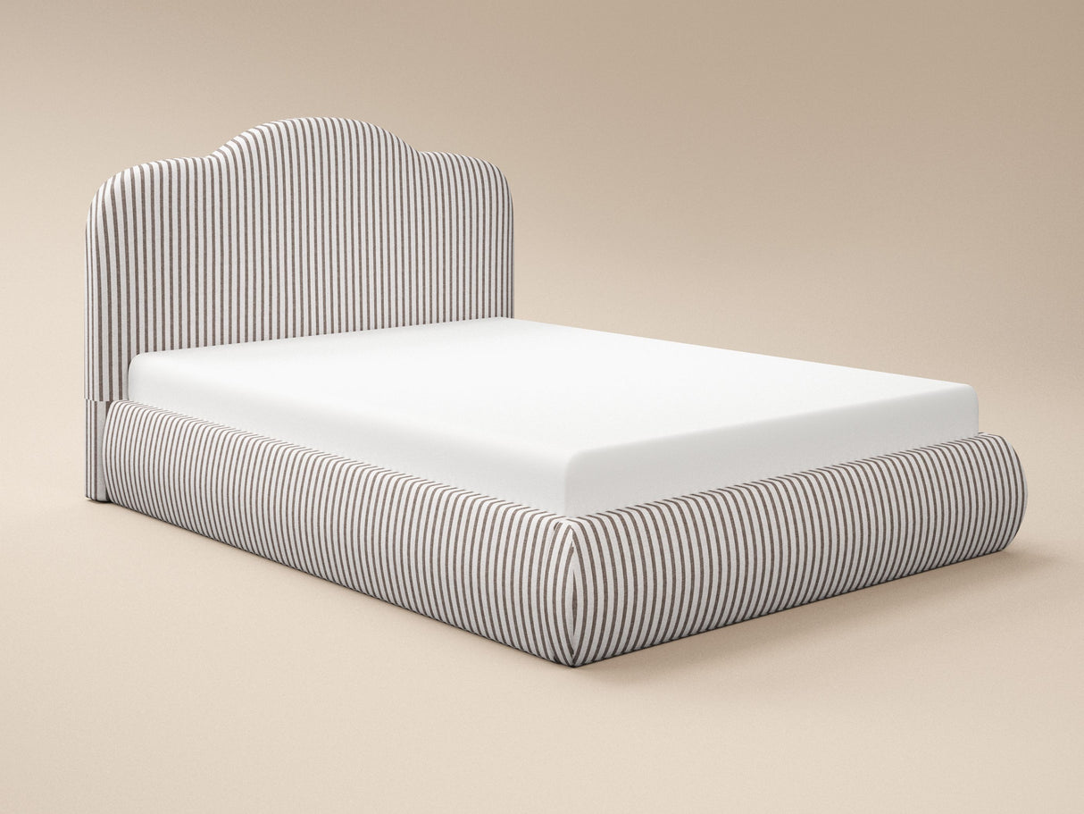 SOLACE+CO Skylynn Cloud Ottoman Bed Brown Striped-Kingsize