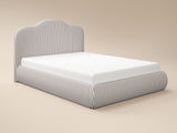 SOLACE+CO Skylynn Cloud Ottoman Bed Brown Striped-Kingsize