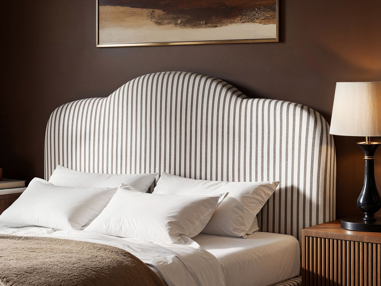 SOLACE+CO Skylynn Cloud Ottoman Bed Brown Striped-Double