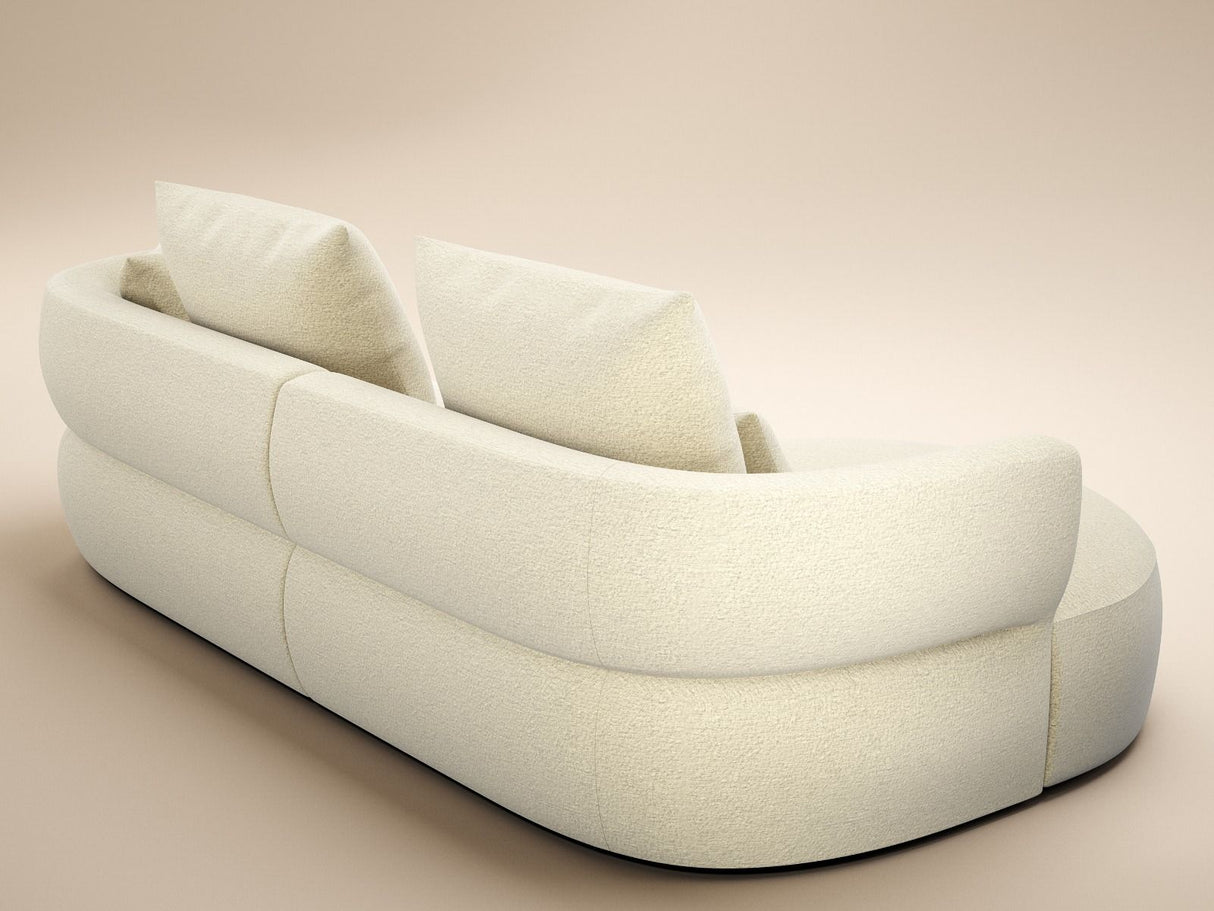 SOLACE+CO Lia Large L-shaped 4 Seater Sofa Cream Chenille