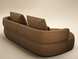 SOLACE+CO Lia Large L-shaped 4 Seater Sofa Brown Chenille