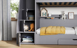 Flair Slick Staircase Bunk Bed with Storage Grey
