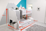 Flair Slick Staircase Triple Bunk Bed with Storage White