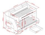 Flair Slick Staircase Triple Bunk Bed with Storage Grey