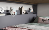Flair Slick Staircase Triple Bunk Bed with Storage Grey