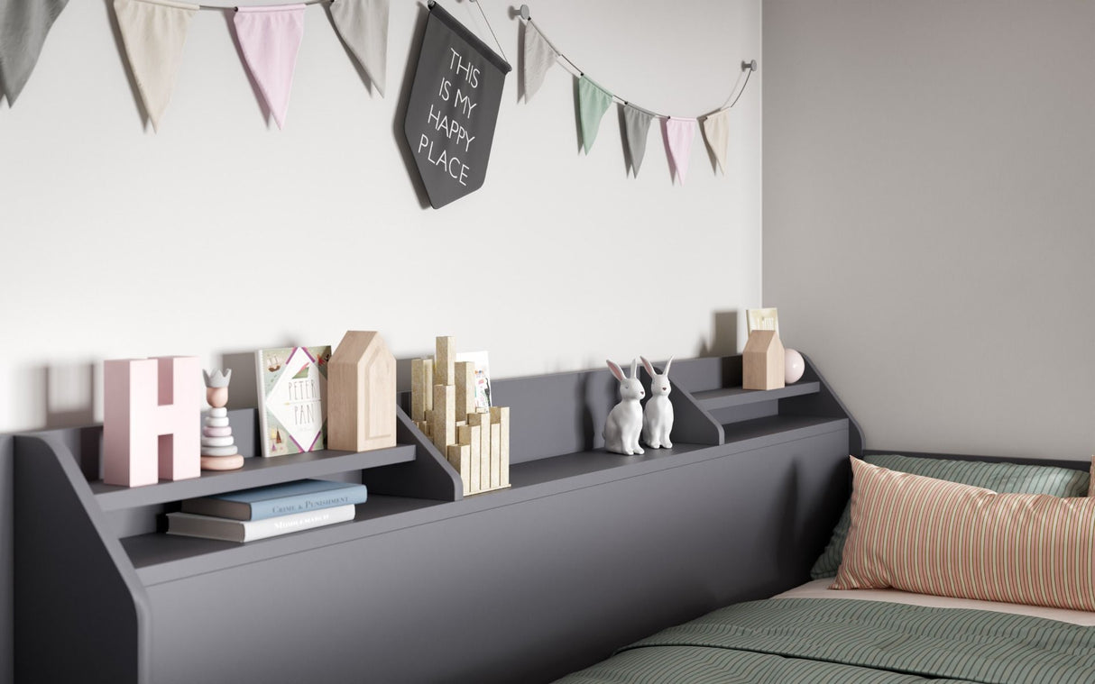 Flair Slick Staircase Triple Bunk Bed with Storage Grey