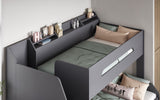 Flair Slick Staircase Triple Bunk Bed with Storage Grey