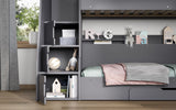 Flair Slick Staircase Triple Bunk Bed with Storage Grey