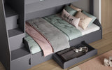 Flair Slick Staircase Triple Bunk Bed with Storage Grey